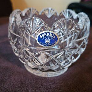 Bohemia Crystal Czech Republic Candy Bowl Gorgeous CUT (LEAD CRYSTAL)